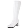 Galindopia Donna Gogo Stivali Red Knee High 70s Vintage Scarpe Punta Rotonda Halloween Costume Stivali Stretch Block Heels Dressy Perfomance Plus Size 38