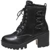 Generico Anfibi Donna Alti Eleganti Scarpe Eleganti con Tacco Largo Boots Stile Rock Ribelle con Punta Tacco Alto Casual Rilassato Stivali per Stile Western Autunnale