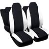 Susy Shop Kit Coprisedili con Posteriori divisi 50/50 e poggiatesta anteriore integrato, Compatibili Per Aygo MADE IN ITALY Fodere per sedili Auto In Vari Colori (Nero - Bianco)