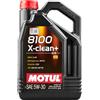 Motul 8100 X-Clean+ Olio 5W30 5L, Nero