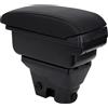 ZENVI Braccioli Compatible with Citroen C3 Braccioli Mk3 2016-2024 Console Centrale Organizer Immagazzinaggio Scatola Doppio Spazio Piastra appoggio gomito estesa （linea nera）