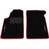Generico Tappetini compatibili con Fiat Barchetta 1995-2005, ricamo bandiera Italia, kit tappetini auto personalizzati, set tappeti in moquette, bordo rosso.