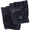 AMAS The Best GUANTI DA GUIDA MEZZE DITA HALF FINGER IN PELLE AUTO MOTO BICI SPORT TEMPO LIBERO PALESTRA (NERO, XS)