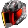 SHARK, Casco Moto Jet SKWAL i3 JET HELLCAT Black Chrome Red KUR, XL