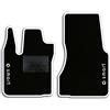 QUEMAR Tappetini Auto compatibili con Smart Fortwo W453 dal 2014 / Kit Set 2 Tappeti in Moquette e Gomma su Misura/Ricami e Colori Personalizzati (2 Loghi+Ricami, Bordo Bianco)