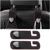 Norkmdi Ganci per poggiatesta sedile auto, 2 pezzi, in pelle scamosciata, a forma di cuore, per borse e borse, accessori universali per SUV, berlina, camion (nero)