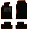 QUEMAR Tappetini Auto compatibili con MINI R50 R52 Cabrio R53 2001-2007/ Kit Tappeti Moquette e Gomma su Misura (Set 2 Anteriori+2 Poster.)/ Ricami e Colori Personalizzati (Bordo Arancio, 0 Ricami)