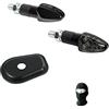 MOTO SPORT MONDO COMPATIBILE CON KAWASAKI NINJA 600 ZX 6R COPPIA DI FRECCE A LED + ADATTATORE PIASTRINE PER MOTO KAWASAKI KIT LAMPA 90101+90063 NERE UNIVERSALE TUTTO OMOLOGATO