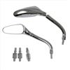 A-Pro Coppia Specchietti Retrovisori Specchi Moto Custom Cromati DX+SX Chopper