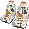 Mexpekil 2PCS Coprisedili per Auto - Carino Design Cani e Piante - Adatti Universalmente - Auto, Jeep, Camion, Furgone, Camper, SUV - Poliestere - Multicolore