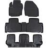 J&J AUTOMOTIVE Tappetini Auto in Gomma su Misura per Ford Galaxy 2006-2015, Set da 5 Pezzi, 3D - con Bordo Alto, Antiscivolo, Inodore, Colore Nero, TPE