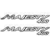 labelbike - 2 Adesivi 3D Moto Scooter Scritta Majesty 400 in Resina Compatibile con Yamaha Majesty 400 - Cromato