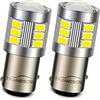 Ruiandsion 1157 - Lampadina LED bianca DC 10-60 V 2057 2357 7528 BAY15D 5630 18SMD chip LED retromarcia per auto, camion, non polarità (confezione da 2)