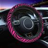 Mexpekil Coprivolante con Stampa Zebrata Rosa Acceso Coprivolanti Universali per Auto Coprivolante Anti-Scivolo Coprivolante Protettivo Decorativo Accessori Auto adatto alla Maggior parte delle Auto