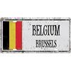 SJOAOAA Targa decorativa Belgio per il tuo carrello da golf, targa decorativa per capitale città, souvenir, alluminio, metallo, piastra per auto, per donne e uomini, 15 x 30 cm