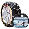 Bricozone Catene Da Neve Auto Macchina In Metallo 9 mm Omologate Montaggio Rapido Per Auto Macchina Furgone SUV Camion Tensionatore Autobloccante (Misura 120)