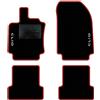QUEMAR Tappetini Auto compatibili con Renault Clio IV e Grandtour 2012-2019/ Kit Tappeti Moquette e Gomma su Misura (Set 2 Anter.+ 2 Poster.)/Ricami e Colori Personalizzati (2 Ricami, Bordo Rosso)