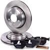 ATEC Germany Set freni asse posteriore incl. dischi freno Ø 320 mm ventilati + pastiglie freno posteriori Compatibile con BMW Serie 5 (E60), 5 Touring (E61), 6 (E63), 6 Cabrio (E64)