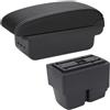 kjjukrhfs Poggia braccio Auto Per Ford Fiesta MK7 2009-2017 Bracciolo Box Auto Bracciolo Box Portaoggetti Bracciolo console centrale(B Black white 3USB)