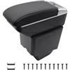 KAERGK Braccioli auto per Citroen Renault Captur 2018-2022 Console centrali per auto Doppio spazio di archiviazione con portabevande Posteriore Utility Box Facile da montare (linea nera)