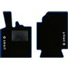 QUEMAR Tappetini Auto compatibili con Smart Fortwo W451 2007-2014 / Kit Tappeti in Moquette e Gomma su Misura (Set 2 Anteriori) / Ricami e Colori Personalizzati (2 Loghi+Ricami, Bordo Blu)