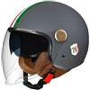 FUELIX Casco Moto Jet Casco Vintage Casco da Moto 3/4 Casco Sicurezza per Donna E Uomo ECE Omologato Mezzo Casco da Motociclista con Doppia Visiera Caschi Casco Scooter I2,L