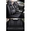 NOBQUA Coprisedili Auto Universali per 5 Posti in Vera Pelle-Compatibili con Jeep Renegade Compass Cherokee Wrangler - Impermeabili, Antiscivolo-Set Completo per SUV e Berlina