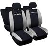 Lupex Shop Coprisedili auto compatibili con Adam, Bicolore Nero - Grigio Chiaro, Made in Italy, tessuto poliestere