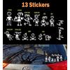 TOTOMO 13 Stick Figure mia famiglia adesivo (stile # 2) con il cane di animale domestico della famiglia gatto adesivo decalcomania per Windows Bumper
