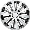 Albrecht Auto-Zubehör Albrecht Copricerchi 15 Pollici Argento/Nero Neri per Cerchioni in Acciaio - Borchie Pollici Falcon Twilight in plastica di Alta qualità con Rivestimento a Strati - Made in EU