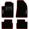 QUEMAR Tappetini Auto per Lancia Delta 2008-2014, Bordo Rosso, 2 Ricami | Kit Tappeti Moquette e Gomma su Misura / Set 2 Anteriori + 2 Posteriori / Ricami e Colori Personalizzati / Antiscivolo