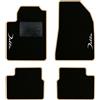QUEMAR Tappetini Auto per Lancia Delta 2008-2014, Bordo Beige, 2 Ricami | Kit Tappeti Moquette e Gomma su Misura / Set 2 Anteriori + 2 Posteriori / Ricami e Colori Personalizzati / Antiscivolo