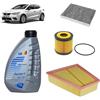OP Kit di manutenzione OP per Seat Ibiza 4 1.2 benzina 2008-2017: 3 filtri + 3L olio Q8 5W30 (Acciaio inossidabile, Compatibile con Seat Ibiza 4 1.2 benzina 2008-2017, Auto)