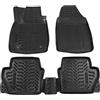 J&J AUTOMOTIVE Tappetini Auto in Gomma su Misura per Ford Fiesta 8 5-Porte Berlina Dal 2018, Set, Set da 4 Pezzi, Bordo Alto 4 cm, Antiscivolo, Inodore, Colore Nero