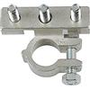 Lampa 69909 Morsetto Batteria zincato, Fissaggio Cavo a capocorda su Vite - Foro capocorda Ø 6/6/6 mm - Polo Positivo