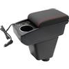 KAERGK Braccioli auto per Renault Clio 2013-2017 Console centrali per auto Doppio spazio di archiviazione con portabevande 2 porte USB rapide in pelle resistente, facile da montare (linea rossa)