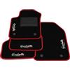 Generico Tappetini compatibili con Alfa Romeo Giulietta, ricamo Giulietta bandiera Ita, kit tappetini auto personalizzati, set tappeti in moquette, bordo rosso