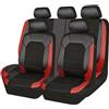 VOIV 9 Pezzi Auto Set Coprisedili per Volkswagen VW Tiguan 2. Gen/Tiguan Allspace 2016 2017 2018 2019 2020 2021 2022 2023, Universale in Pelle PU Impermeabile Fodere Anteriori E Posteriori,C Red