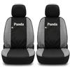 Auto Accessori Lupex Coprisedili Compatibili per Panda Terza serie (2012 al 2022), Set Sedili Anteriori in Tessuto, Protezione Sedili, Facili da Installare, Made in Italy (Nero - Grigio Chiaro)