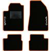 QUEMAR Tappetini Auto per Alfa Romeo Giulietta, Bordo Arancio, 2 Ricami | 2010-2016 / Kit Tappeti Moquette e Gomma su Misura / Set 2 Anteriori + 2 Posteriori / Ricami e Colori Personalizzati