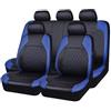 QUCMGEIYK 9 Pezzi Auto Set Coprisedili in Pelle PU per Kia Picanto 2020-2026, Coprisedili Anteriori E Posteriori Impermeabile, Compatibili con Airbag,Blue
