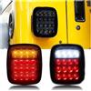 FIYFIOW Fanali Posteriori 2 Pezzi Luci Posteriori A LED Per Auto Shell Affumicato 16LED Fanale Posteriore Freno Luce Retromarcia Indicatori Direzione Per Jeep Wrangler YJ TJ CJ Luci Posteriori(With turn signa