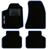 QUEMAR Tappetini Auto per Alfa Romeo 159, Bordo Blu, Ricami 1 | 2005-2011 / Kit Tappeti Moquette e Gomma su Misura / Set 2 Anteriori + 2 Posteriori / Ricami e Colori Personalizzati