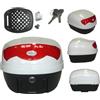A-pro Bauletto Baule Moto Scooter 29 Litri Valigia Piastra Universale Bianco