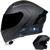 SONGDIQI Bluetooth Casco Modulare per Moto, Casco da Moto a Doppia Visiera Integrati Omologato DOT/ECE, con Doppio Altoparlante E Microfono(C1,M(57~58cm))