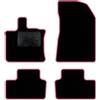 QUEMAR Tappetini Auto compatibili con Renault Captur II dal 2020 anche E-Tech Plug-in Hybrid/Kit Tappeti Moquette e Gomma su Misura (Set 4pz)/ Ricami e Colori Personalizz. (Bordo Rosa, 0 Ricami)