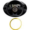 Ontto 76mm Anello Decorativo per Volante Auto Accessori Interni Compatibile con Audi A4 S4 B9 A3 8V S3 8Y Q2 A5 F5 A1 Avant A4L 2016-2020 Adesivo per Volante Logo Emblema Copertura Adesivi Rimuovi