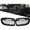 GSRECY Per Berlina 2010-2016 F10 F11 F18 Paraurti anteriore per rene Twin FIns Grille Serie 5 520i 520d 525d 525i 530d 535i 550i-Diamante nero lucido(paio)