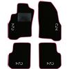 QUEMAR Tappetini Auto compatibili con Alfa Romeo Mito dal 2008 / Kit Tappeti in Moquette e Gomma su Misura (Set 2 Anteriori + 2 Posteriori) / Ricami e Colori Personalizzati (Bordo Rosa, 4 Ricami)
