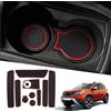 Ruiya Compatibile con Dacia Duster 2018-2021 Tappetini Antiscivolo, Auto PVC Tappetini in Gomma Tappetino Duster Bracciolo Antiscivolo Interno Tappetini Duster Accessori [rosso] [Nicht für 2022+]